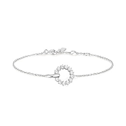 Silver Interlinked Circles Pavé Bracelet