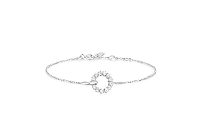 Silver Interlinked Circles Pavé Bracelet