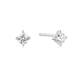 Silver Solitaire Studs