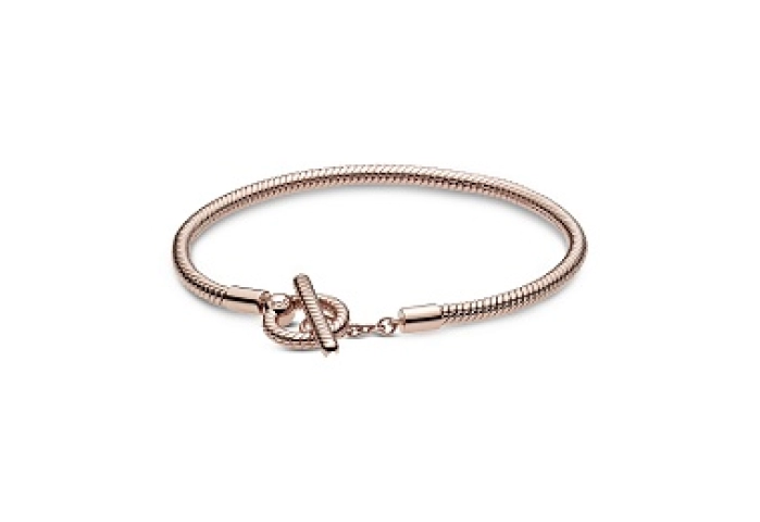Snake chain Pandora Rose T-bar bracelet