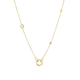 Gold Star Rose Quartz Charm Connector Necklace