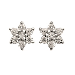 EARRINGSPLATED CZSILVER 925 RHODIUM