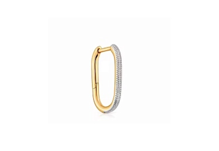 1/2 SILVER GOLD PLATED HOOP EARRING RHOD