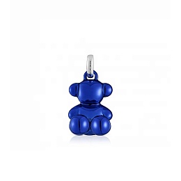 SILVER/ STEEL PENDANT BLUE COATING 16MM