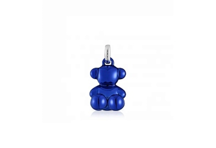 SILVER/ STEEL PENDANT BLUE COATING 16MM