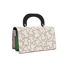 PVC.PU.NY.COT,HANDBAG K ICON TAUPE-GREEN