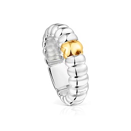 SILVER GOLD PLATED RING BICOLOR BEAR N12