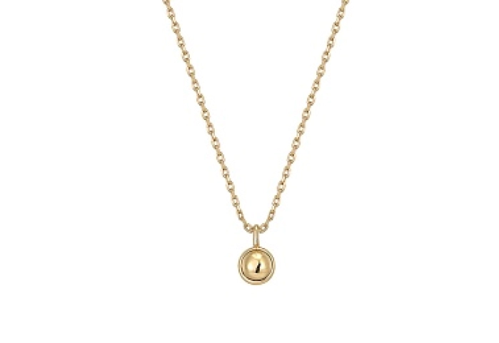 Gold Orb Drop Pendant Necklace 