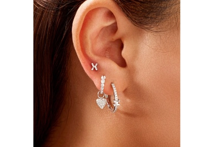 Silver Cross Hoops