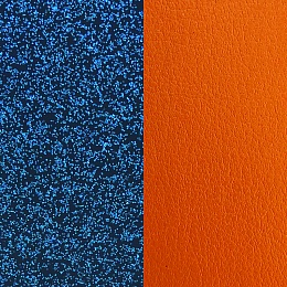 BLUE SEQUINED LEATHER/APRICOT LEATHER