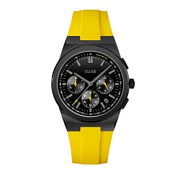 Vigoureux Chrono Watch Silicone Yellow, Black Colo