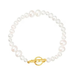 SILVER GOLD PLATED BRACELET CULTUR PEARL