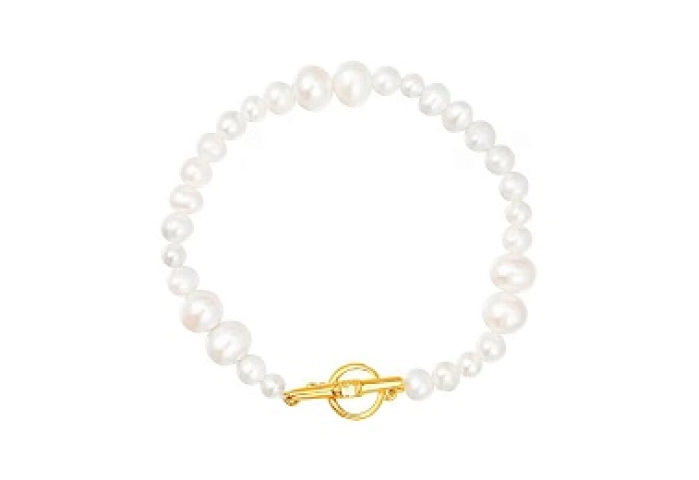 SILVER GOLD PLATED BRACELET CULTUR PEARL