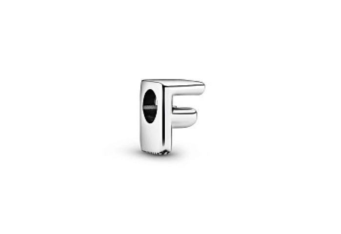 Letter F silver charm