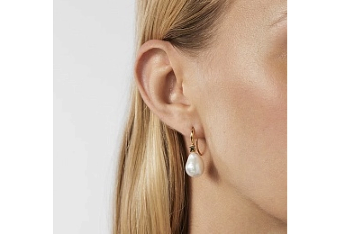 SILVER GOLD PLATED EARRINGS CULTUR PEARL