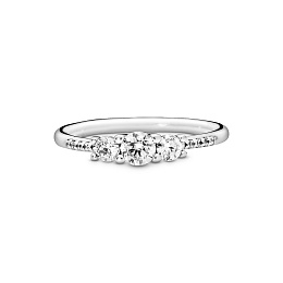 Silver ring with clear cubic zirconia/Серебряное кольцо с чистым кубическим цирконием