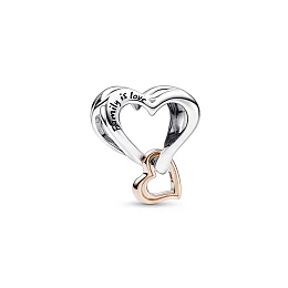 Openwork heart sterling silver and 14k gold-plated