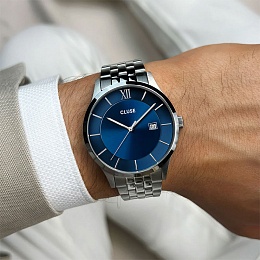 Aravis 3-hand Watch, blue, silver colour