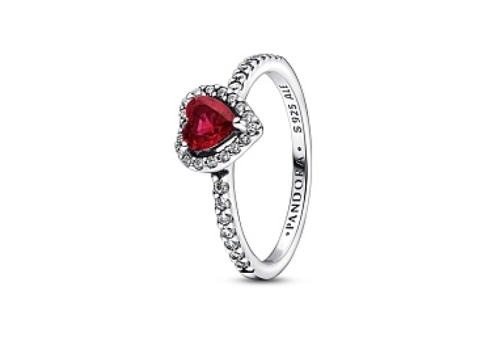 Heart sterling silver ring with cherries jubilee r