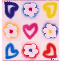 POL,120X120 T MOTIF FLOWER STENCIL PINK