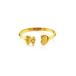 18KT GOLD RING BEAR HEART 6MM N13