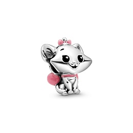 Disney Marie sterling silver charm with black and pink enamel/Серебряный шарм с черной и розовой эма