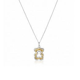 SILVER GOLD PLATED PENDANT 2 TONE CHAIN