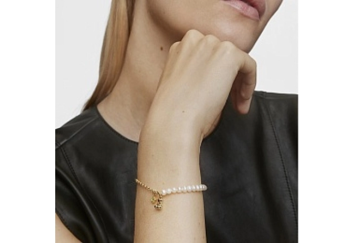 SILVER GOLDPLATED BRACELET PEARL PERIDOT