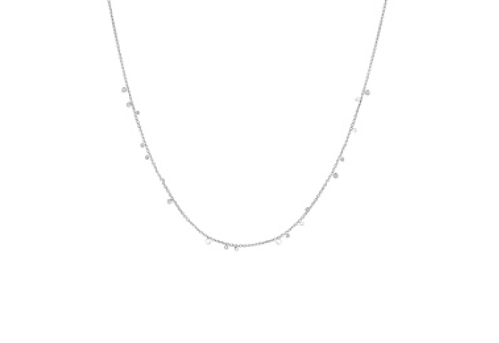 Silver Mini Disc Drop Stacking Necklace