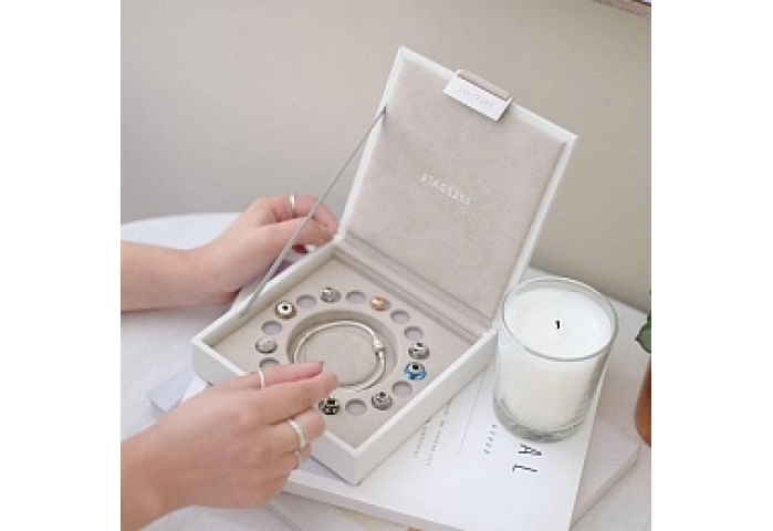 White Square Charm Jewellery Box Lid