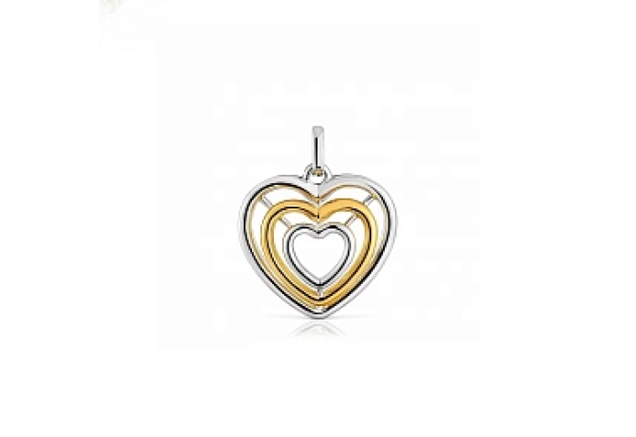 SILVER GOLD PALTED PENDANT 2 TONE 21MM