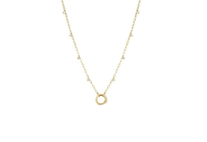 Gold Shimmer Chain Charm Connector Necklace