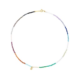 SILVER GOLDPLATED CHOKER MULTI GEMSTONES