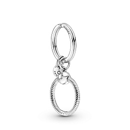 Sterling silver key ring with small Pandora Opendant /399566C00