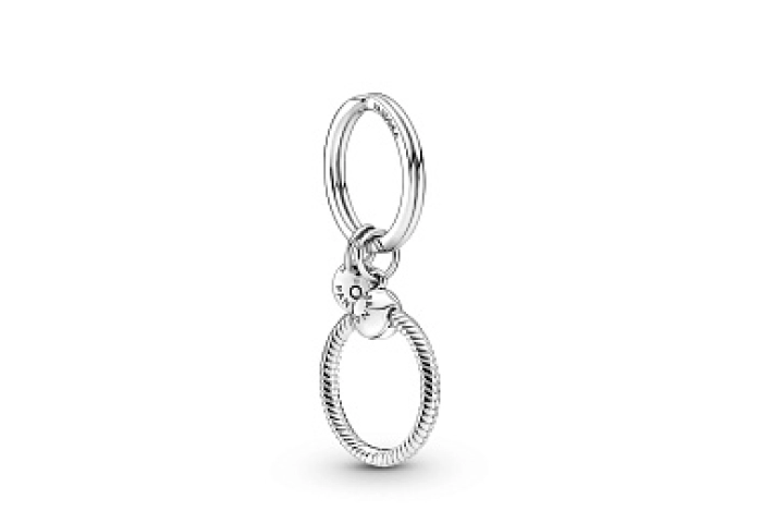 Sterling silver key ring with small Pandora Opendant /399566C00
