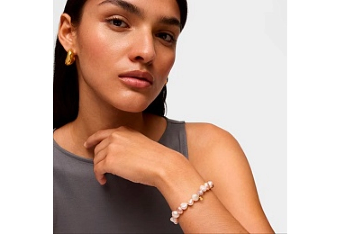 18KT GOLD BRACELET CULT.PEARL 7-8MM N16