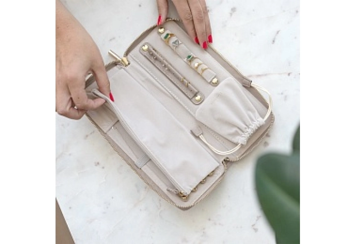 Taupe Jewellery Roll 