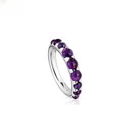 SILVER RING 9 AMETHYST N12