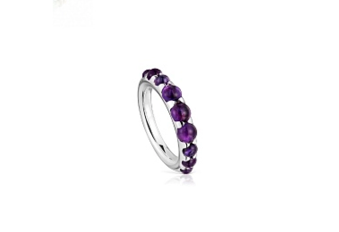 SILVER RING 9 AMETHYST N12