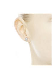 Love knot silver stud earrings with clear cubic zirconia/Серебряные серьги-пусеты с чистым кубически