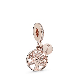 PANDORA Rose family tree dangle with clearcubic zi