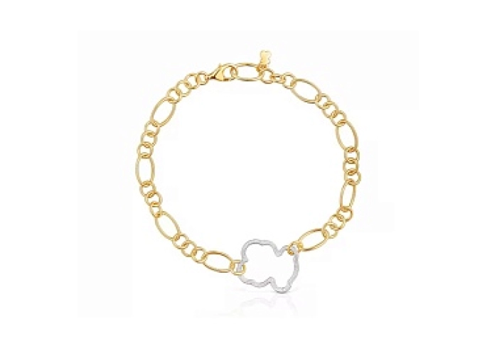 SILVER GOLD PLATED BRACELET BEAR 16MM