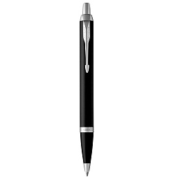 Ручка шариковая Parker &quot;IM Matte Black CT&quot; черная, 1,0мм, кнопочн., подарочная упаковка с европодвес