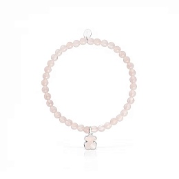 SILVER BRACELET QUARTZ ELASTIC THREAD