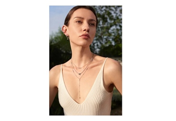 Silver Sparkle Point Y Necklace