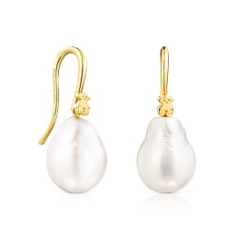 SILVER GOLD PLATED EARRINGS CULTUR PEARL