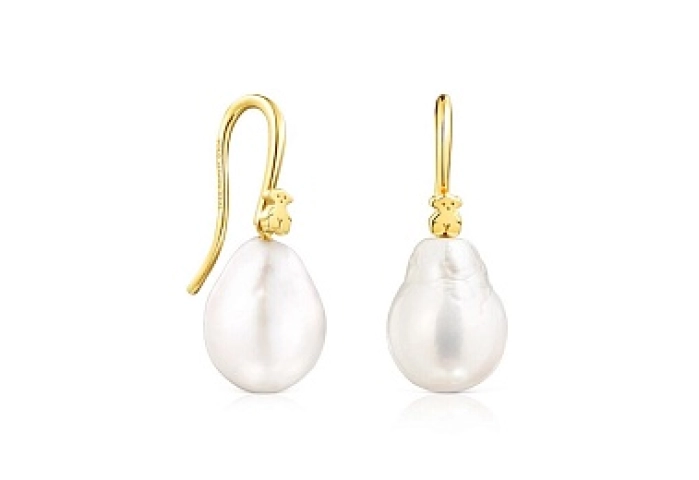 SILVER GOLD PLATED EARRINGS CULTUR PEARL