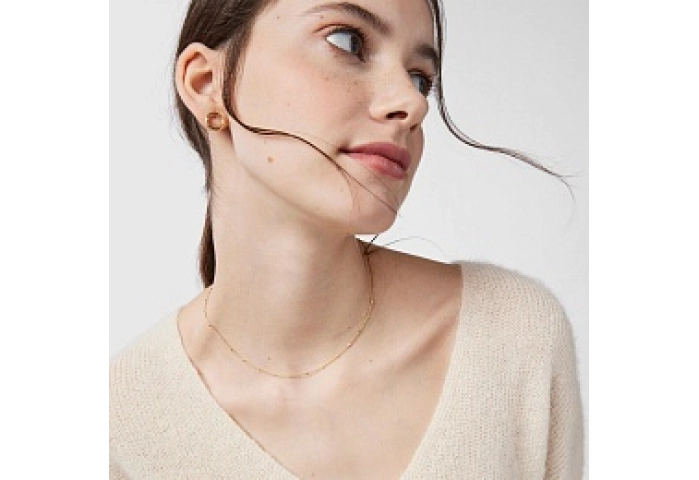 18KT GOLD CHOKER CUBES CHAIN 40CM