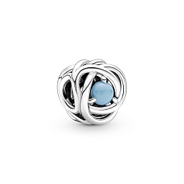 Sterling silver charm  with capri blue crystal/Серебряный шарм с синим кристаллом