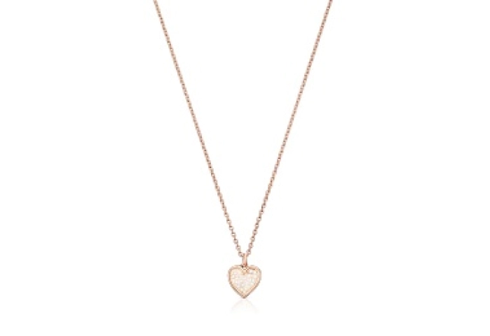 SILVER GOLD PLATED PENDANT HEART GLASS